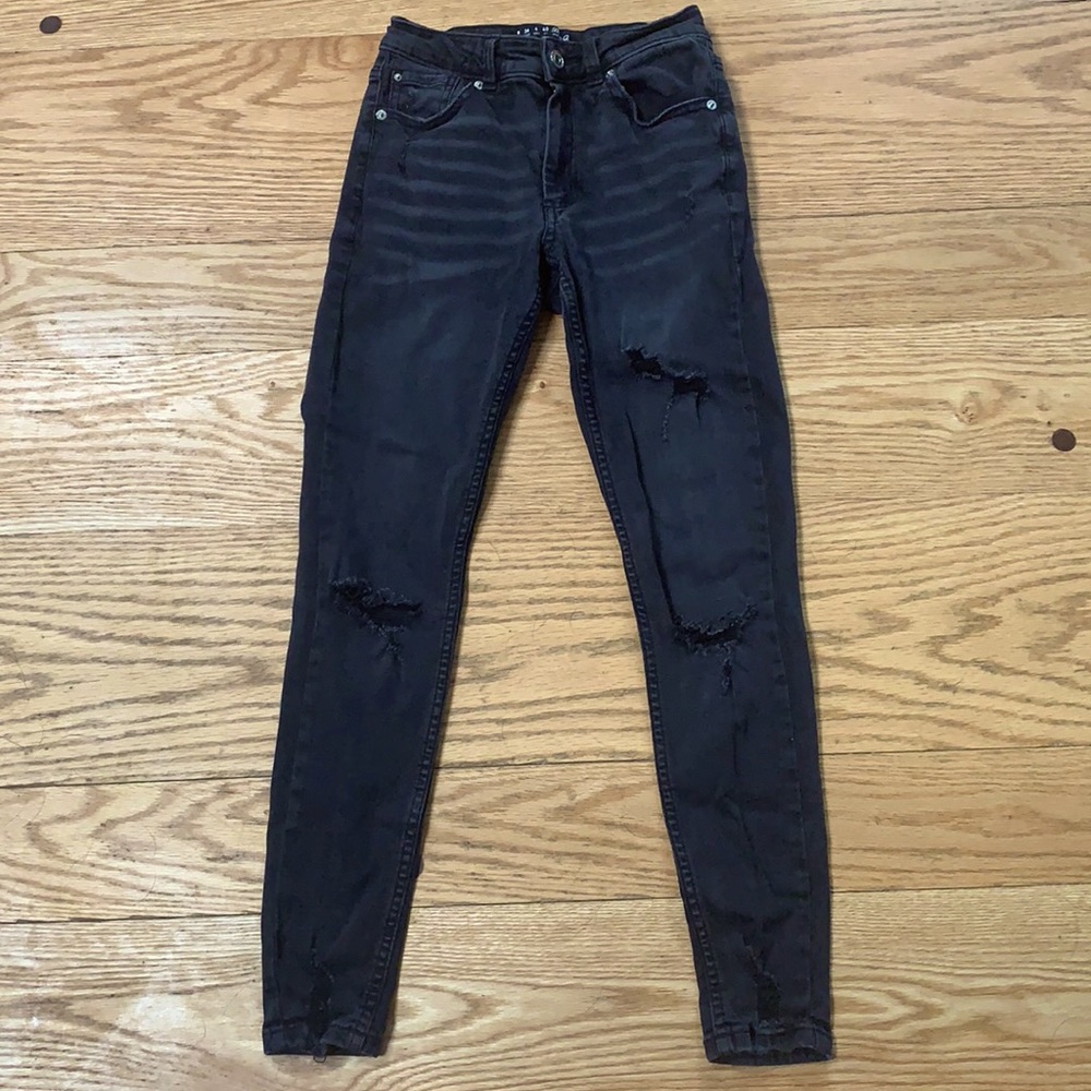 Denim Co. Mid rise black ripped jeans
